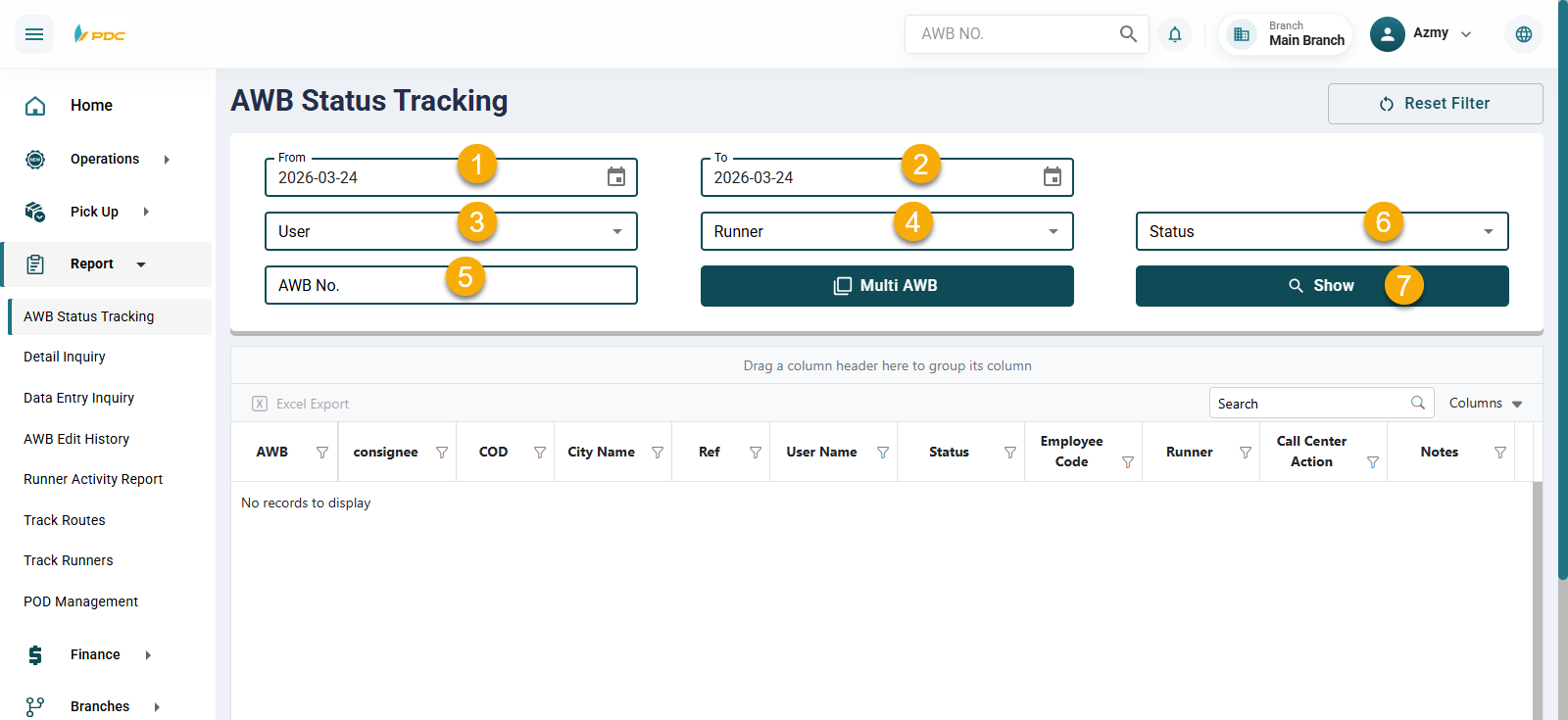 AWB Status Tracking Options