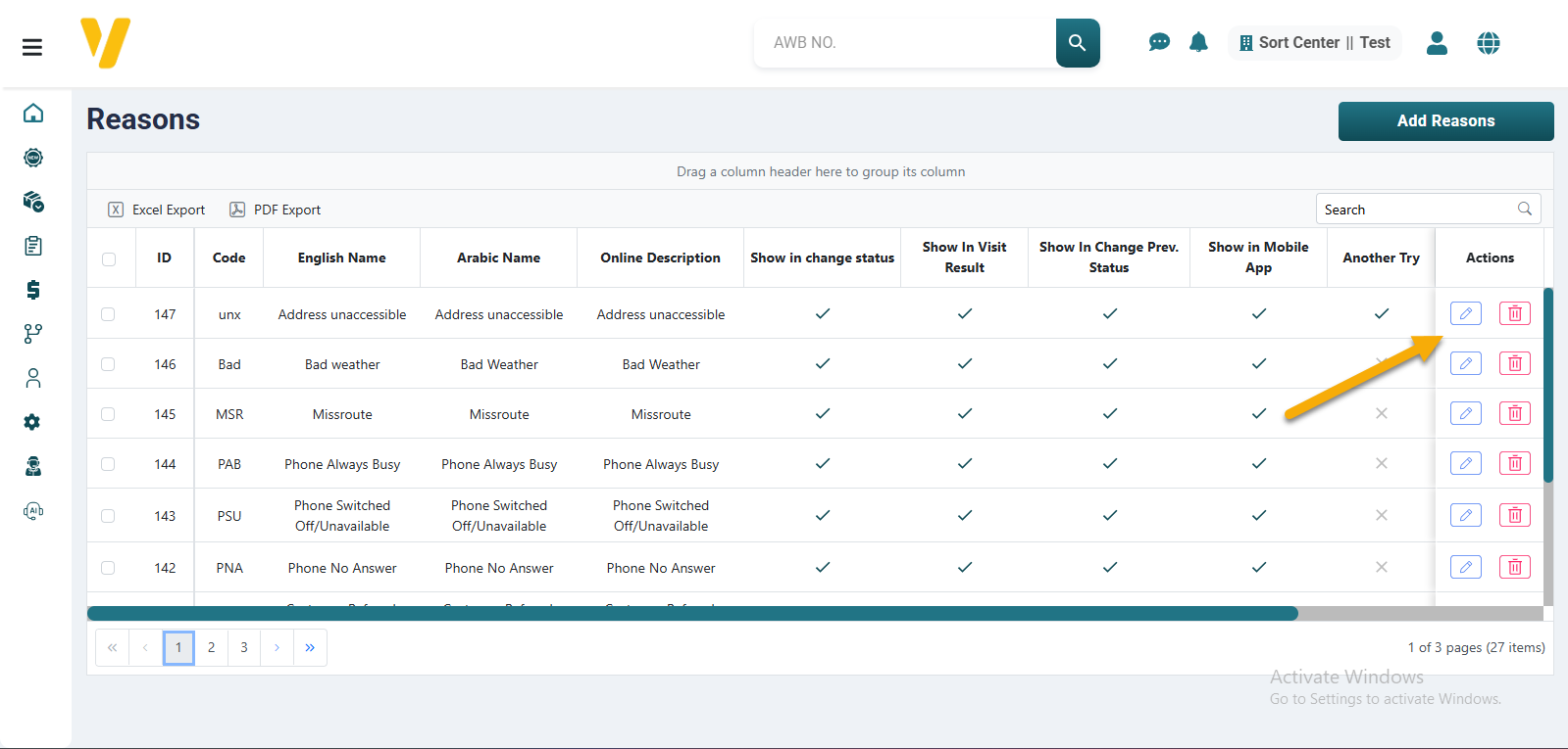 Edit Failure Reasons