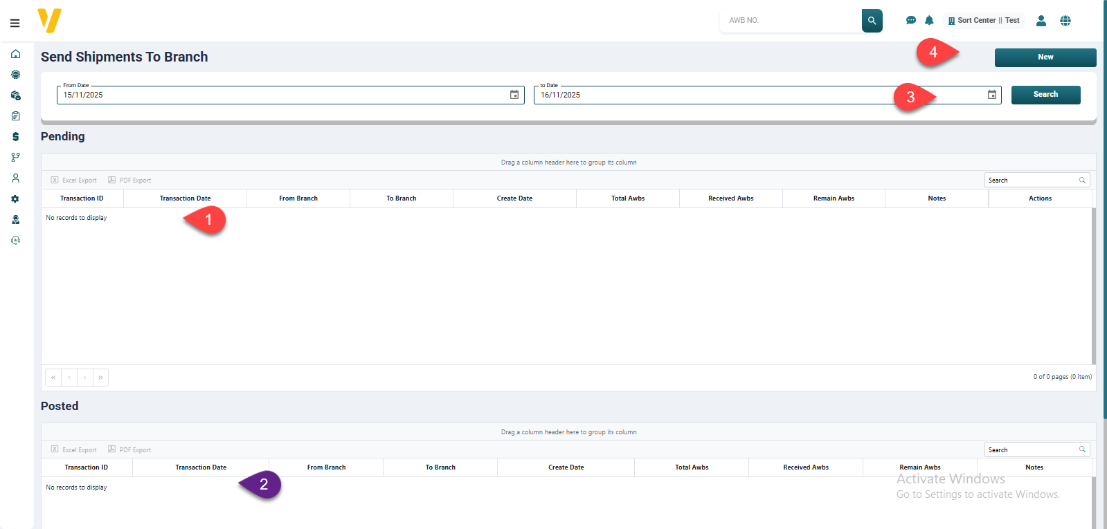 Send Shipments to Branch